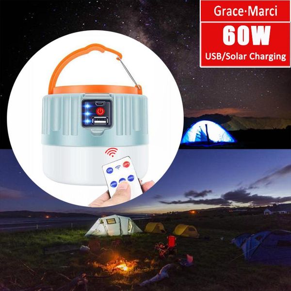 

new usb rechargeable camping lantern portable solar led camping light multifunctional emergency lamp remote control for hiking