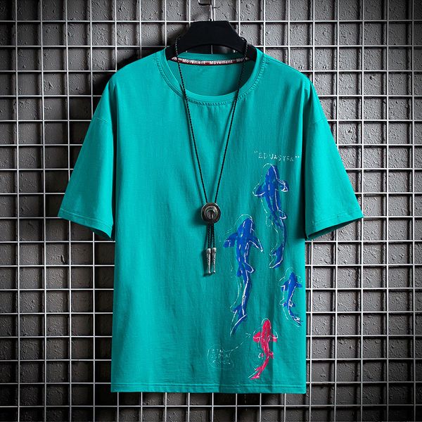 

2021 summer men women new short-sleeved loose casual cartoon print t-shirt cotton o-neck tshirt male tee 9ww7, White;black
