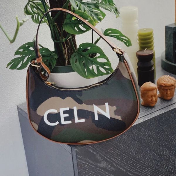 

high version 2021 new genuine leather underarm bag camouflage canvas bag ysj