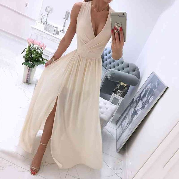 

elegant deep v neck womens dresses summer party solid sleeveless dancing ladies fashion slim fitness princess long, Black;gray
