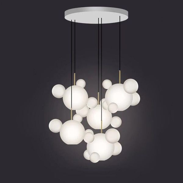 

chandeliers e27 led postmodern glass bubbles gold silver black chandelier lighting lustre suspension luminaire lampen for foyer
