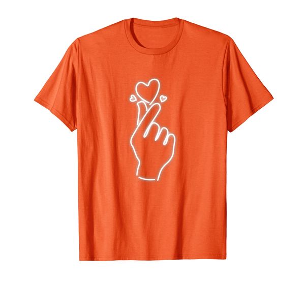 

line style kpop shirt, hand symbol cute korean music gift, White;black