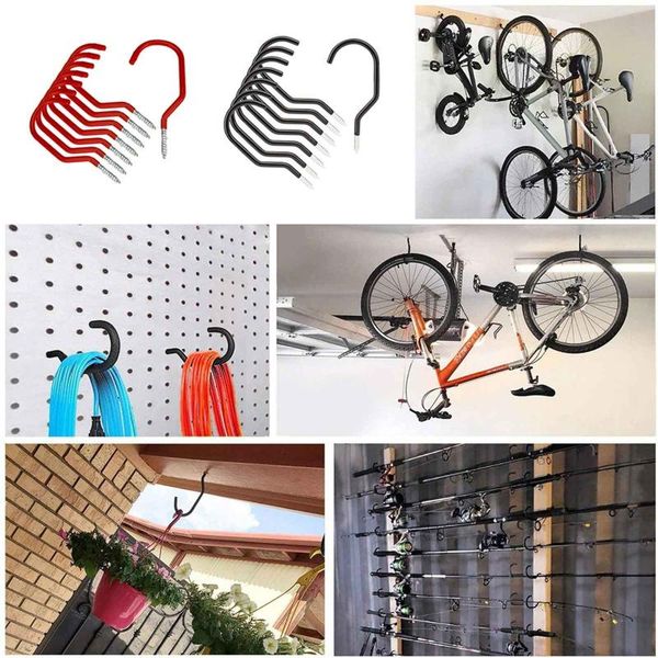 

bike hooks heavy duty bicycle storage hooks set screw-in utility storage hangers for road/mountain/hybriid/bmx/cross/trials/fitn