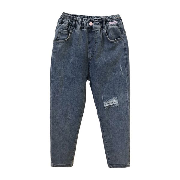 

girls elastic jeans 2021 children's clothing autumn and winter trousers, big boy men, children's trousers, new wholesale, Blue