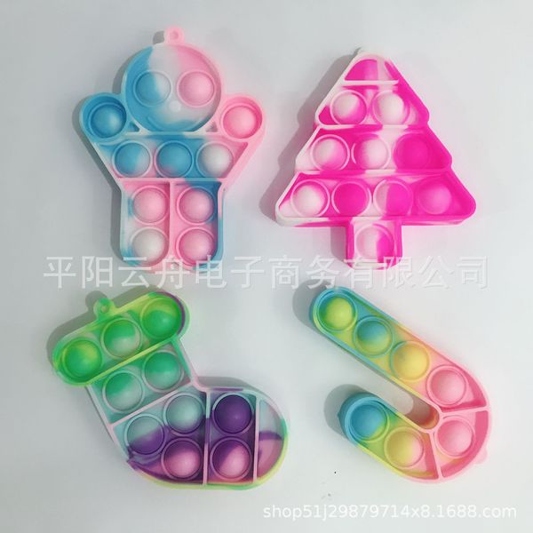 

2021 christmas toy series key chain pendant silicone puzzle decompression toys