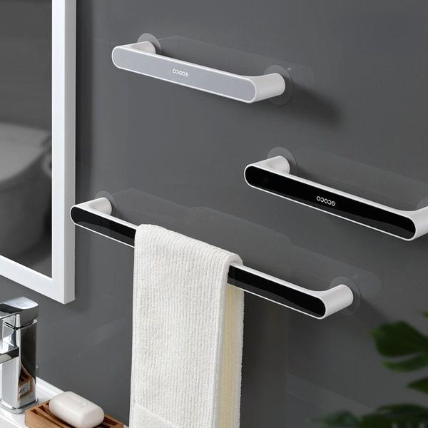 

towel racks perchero pared rack bathroom suction cup wall hanging shelf bath rod nordic simple creative single