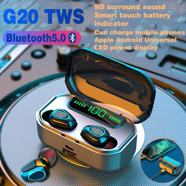 

g20 tws mini bluetooth earphones 9d surround sound earpieces waterproof sports earbuds for works on all smartphones headphones