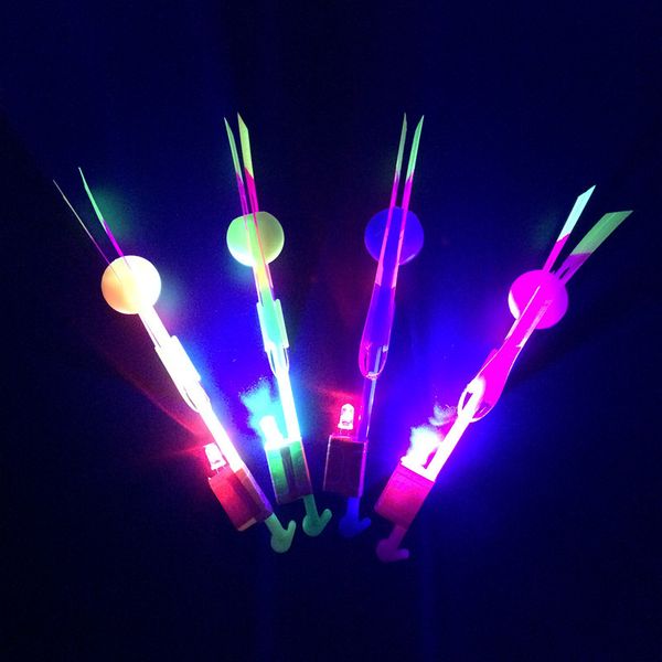 

2016 amazing led light arrow rocket helicopter flying toy led light flash toys baby toys party fun gift xmas