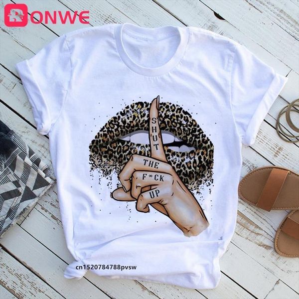 

shut up lips harajuku and mens t shirt womens funny printed women girl o neck aesthetics print casual short sleeve, White;black