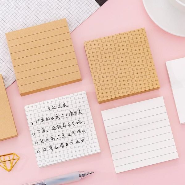 

gift wrap 80sheets/pc blank horizontal grid memo pad simple scrapbook stickers school supplies post sticky message notes office stationery