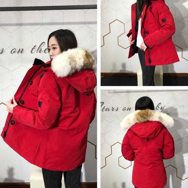 

winter jacket ladies real wolf fur collar duck down inside warm coat douduone femme coats slim fit find outwear women parkas windproof, Black