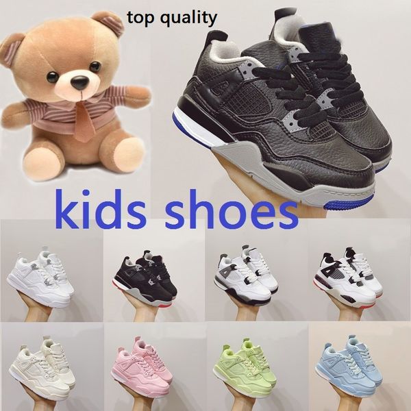 

dunks 4s splatter kids baketball shoes childrens cool grey pale citron baby boys girls for love of the game toddler alternate outdoor sport
