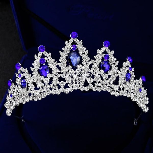 

hair clips & barrettes bride crown stone luxury wedding tiara women headdress queen princess headwear dropship, Golden;silver
