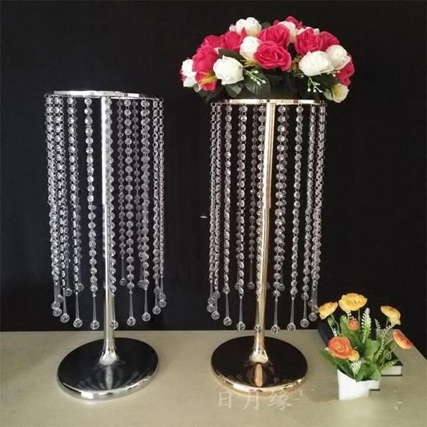 

party decoration gold silver acrylic flower stand chandelier wedding event table centerpiece centre pieces