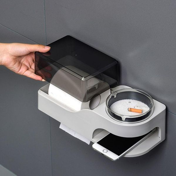 

tissue boxes & napkins waterproof holder punch-paper roll toilet with ashtray box household bathroom organization