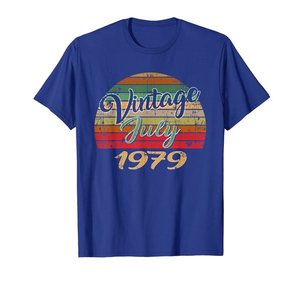 

JULY 1979 Vintage Funny 40th Birthday Gift T Shirt, White;black
