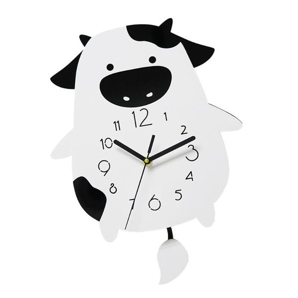 

wall clocks 1pc lovely clock decorative cow shaped bedroom decor (white)