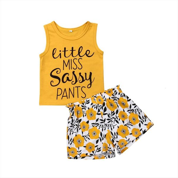 

summer baby boy print sassy miss yellow beach t shirt pant fashion outfits shorts set clothes, White