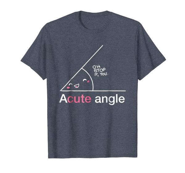 

acute angle funny math t-shirt, White;black