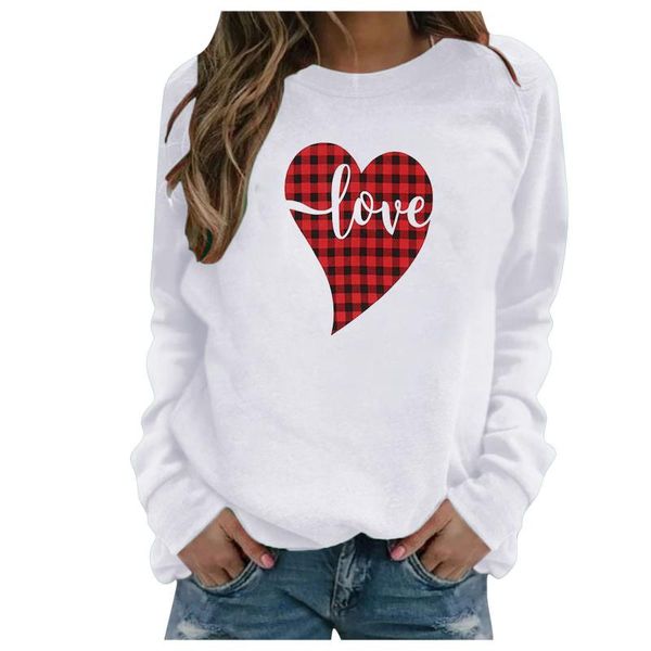 

women's hoodies & sweatshirts women loose casual blouse valentine's day printed sweatshirt long sleeve o-neck plus size swetshirt, Black