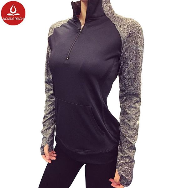 

women running jacket long-sleeved stand collar sport jackets sweatshirt cloth fitness zipper outerwear outdoor coats yoga coat, White;red