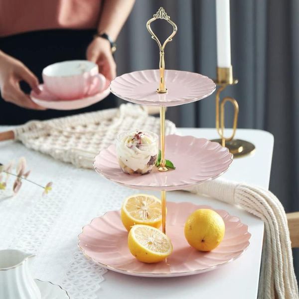 

other bakeware 1pc 2/3 tier cake plate stand cupcake fittings silver golden red wedding party no home kitchen supplies