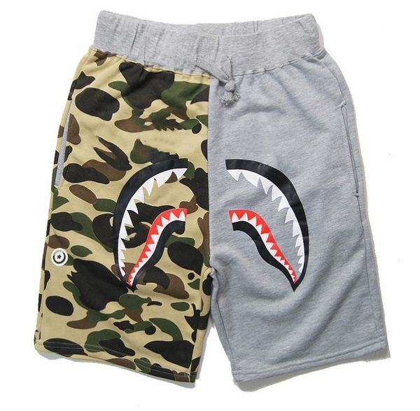 

summer mens beach shorts wommen sportswear pants jogger tracksuit causel black hip hop men shark mouth patchwork trousers