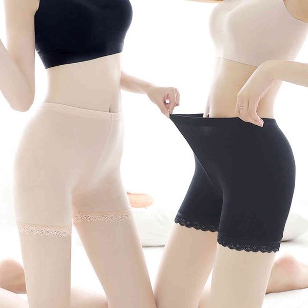

underwear summer lace flat mouth light three-point ice leggings safety breathable shorts, Black;pink