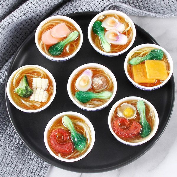 

fridge magnets pvc magnet simulation food porcelain bowl noodles model magnetic stickers creative message cute