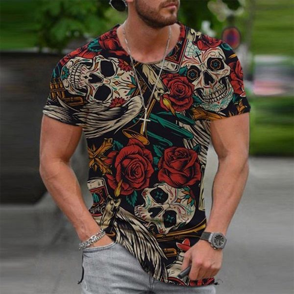 

men's t-shirts fashion poster graphic print t-shirt summer art graffiti 3d short-sleeved oversized casual tshirts, White;black