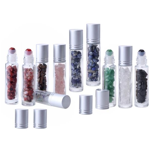 

storage bottles & jars 10pcs glass roll-on clear stone essential oil bottle