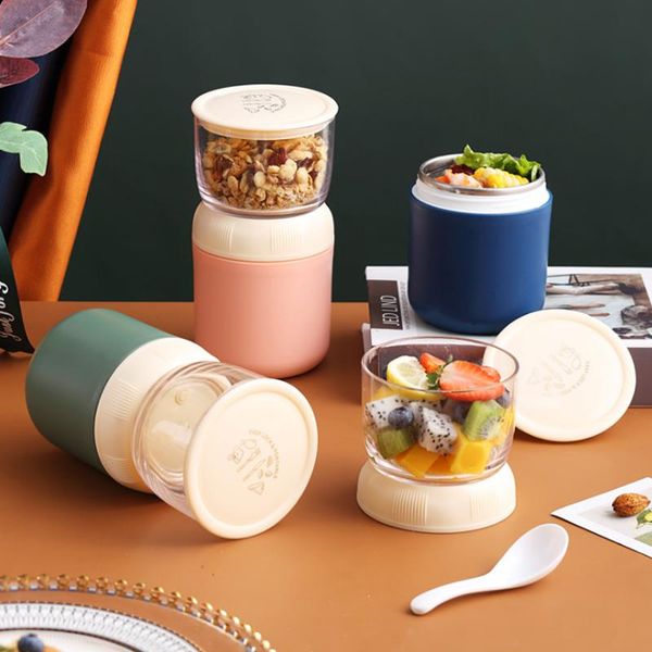 

dinnerware sets portable stainless steel thermal insulation sealed leak-proof milk cereal porridge fruit breakfast cup box soup