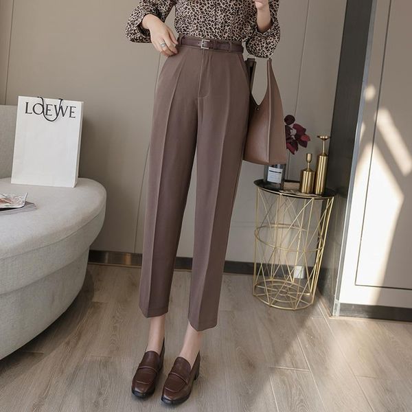

women's pants & capris nine-minute high waist trousers women pencil ol style female work suit loose 251b, Black;white