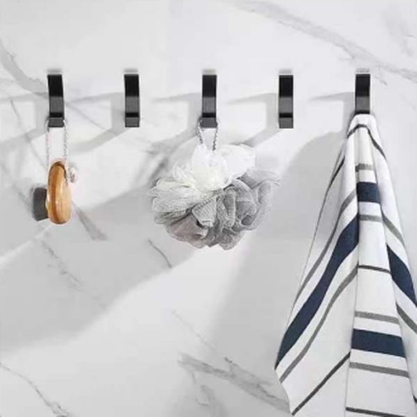 

hooks & rails 3pcs double hook black glod white towel for bathroom clothes bedroom hangers coat organizer livingroom kitch