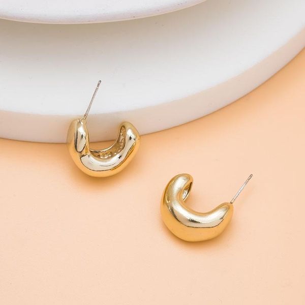 

dangle & chandelier trend jewelry fashion c shaped metal with irregular texture piercing ear studs drop earrings cuff for women party, Silver