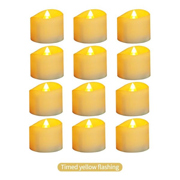 

12 pcs festival celebration electric fake candle lamp ealistic and bright flickering electric candle light built-in timer