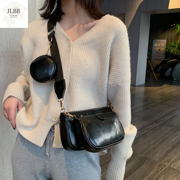 

fashion three in one handbags designer shoulder bags luxury pu leather messenger crossbody bag cusual small purse 3 bag set 2021