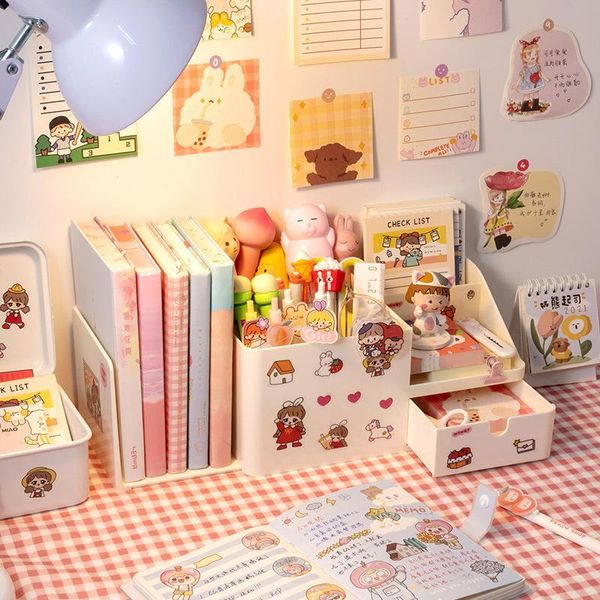 

pencil cases kawaii abs 2 in 1 multifunctional deskorganizer pen holder books stand bookends sticker school stationery