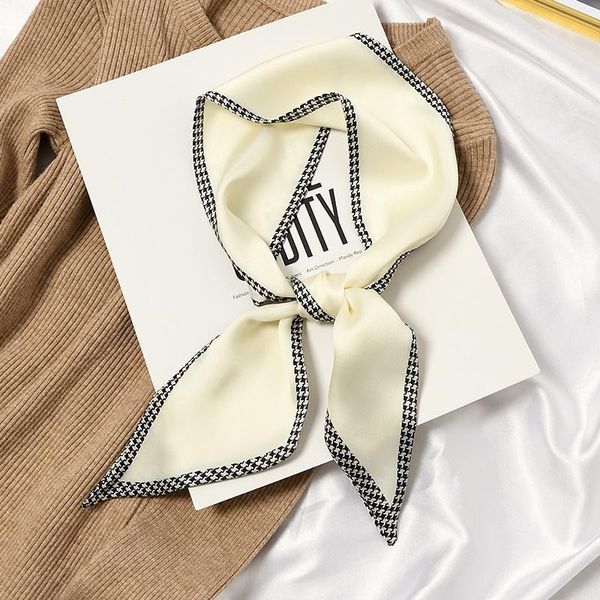 

scarves small long silk scarf hair band ribbon versatile belt women's thin neck decoration, Blue;gray