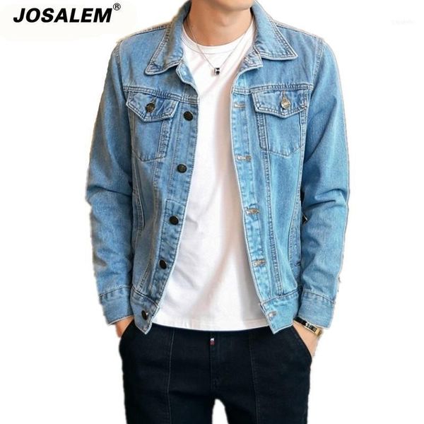 

men's jackets josalem 2021 autumn brand fashion slin fit men denim coat jeans retro male cowboy man classic outwear clothing1, Black;brown