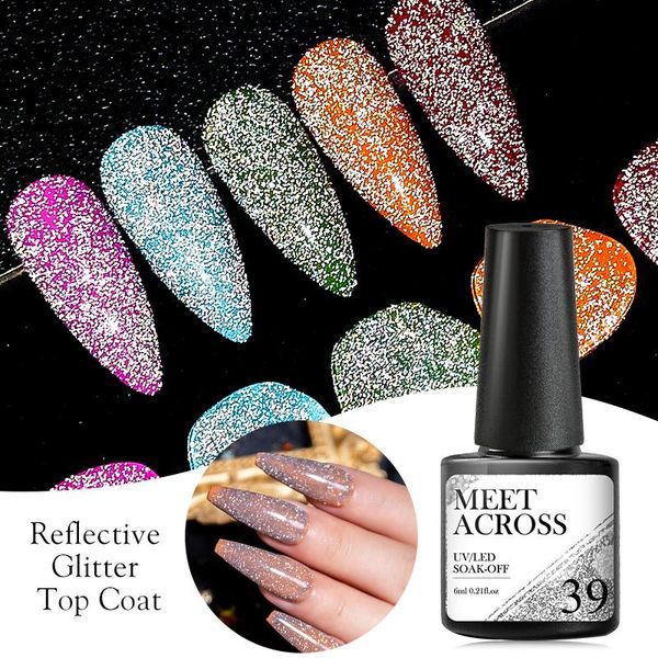 

nail gel meet across reflective glitter coat uv polish all for manicure semi-permanent soak off art design base, Red;pink