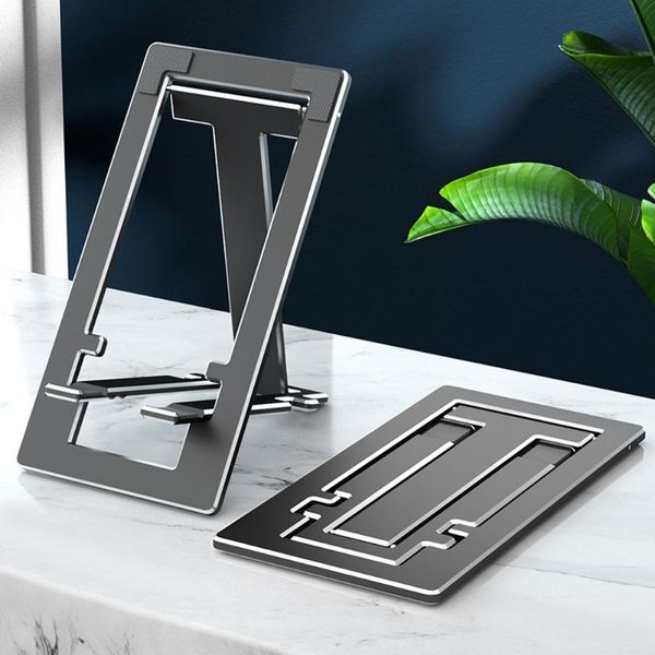 

cell phone mounts & holders smart stand aluminum deskholder adjustable ultra-thin tablet supporting cradle grey
