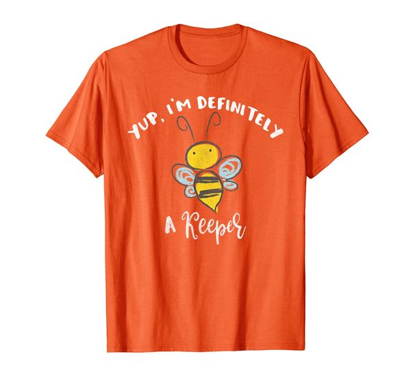 

Funny I'm Definitely A Keeper | Beekeeper Bee Lover Gift T-Shirt, White;black