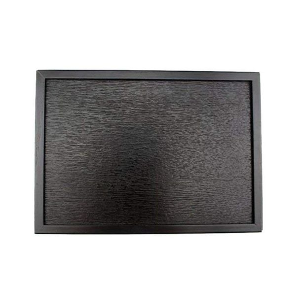 

kitchen storage & organization wooden serving tray tea dishes plate- black, 40x28x3cm