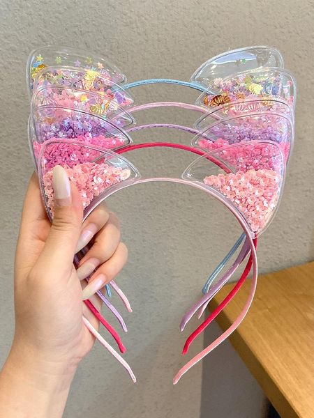 

acrylic hairbands for women cat ear headband for cute girl headband princess children hair accessories child, Slivery;white