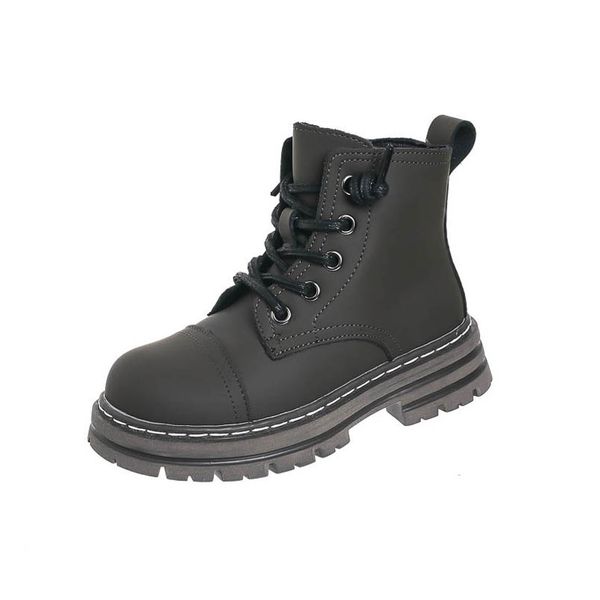 

baby boots kids shoes girls short boot childrens footwear winter warm children shoe moccasins soft leather student b9196, Black;grey