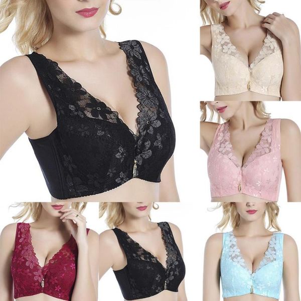 

bras floral lace for women ultra-thin wireless push up padded brassiere bralette lingeries femme underwear, Red;black