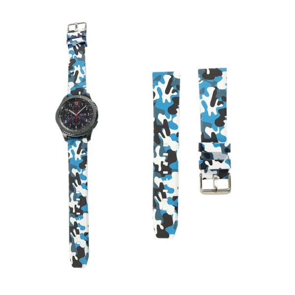 

watch bands for samsung gear s3 classic / frontier band colorful silicone sport camouflage style breathable strap galaxy 46mm, Black;brown