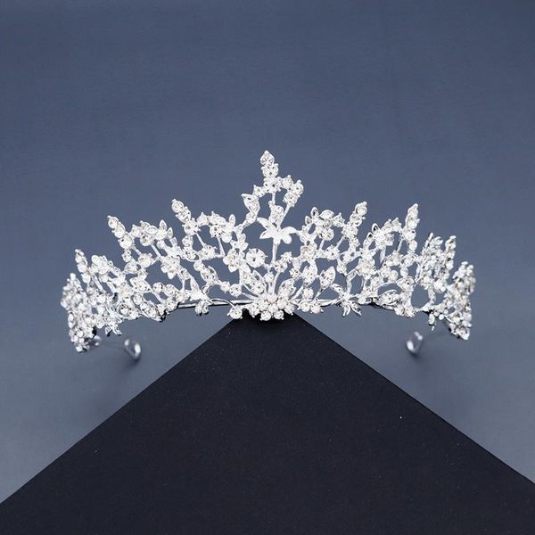 

headpieces 2021 hair accessories unique design cubic zirconia tiaras luxury crystal crowns cz women bride party birthday wedding headpiece, Silver