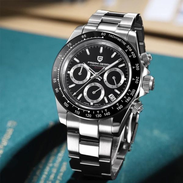 

wristwatches 2021 pagani design brand mens sport quartz watches sapphire stainless steel waterproof chronograph luxury watch reloj hombr, Slivery;brown